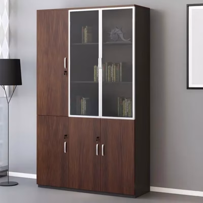 3 door brown file cabinet